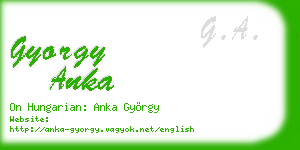 gyorgy anka business card